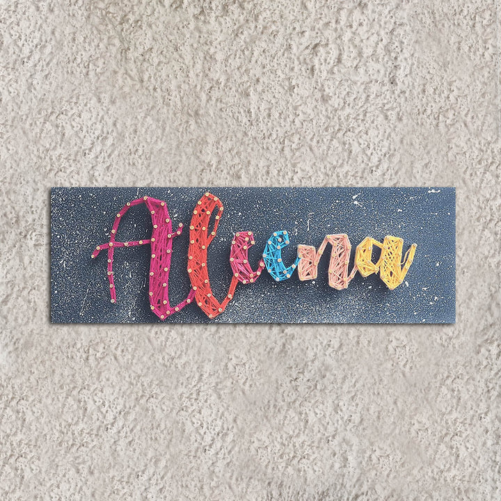 Colourful Personalised String Art Name Plate