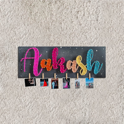 Colourful Personalised String Art Name Plate