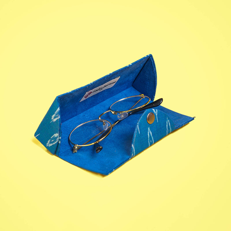 Eyewear Case in Bold Blue Ikat