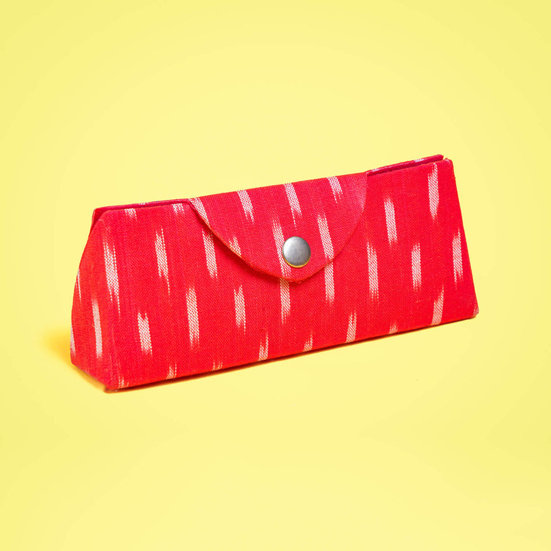 Eyewear Case in Bold Red Ikat