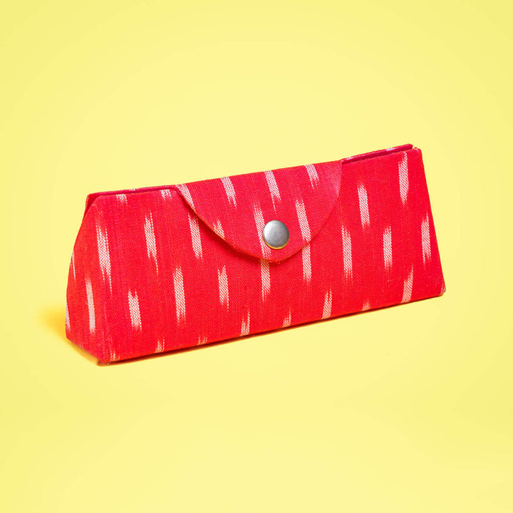 Eyewear Case in Bold Red Ikat