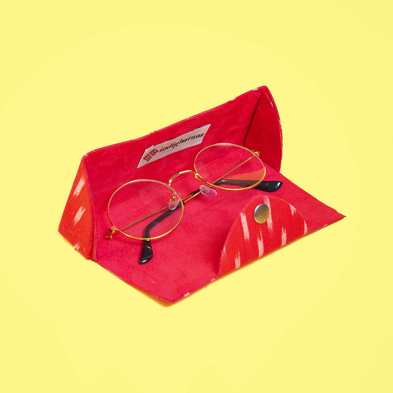 Eyewear Case in Bold Red Ikat