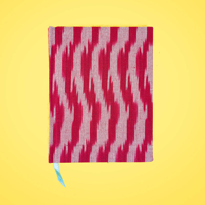 Maroon Ikat Unruled Notebook