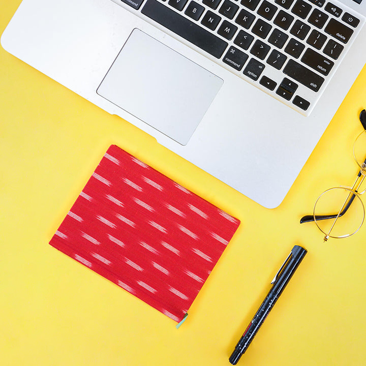 Bold Red Ikat Unruled Notebook