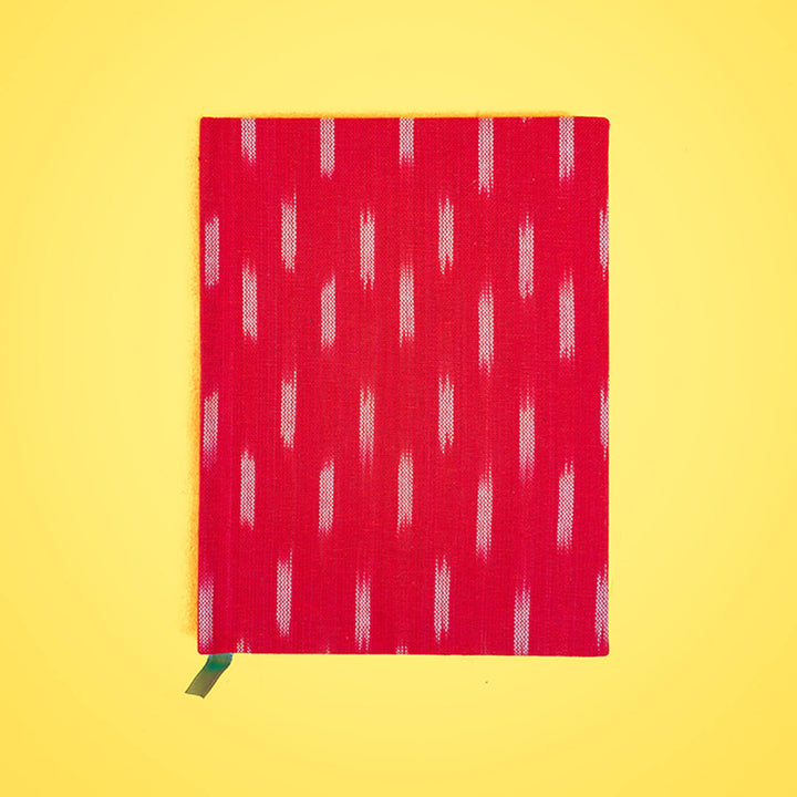 Bold Red Ikat Unruled Notebook