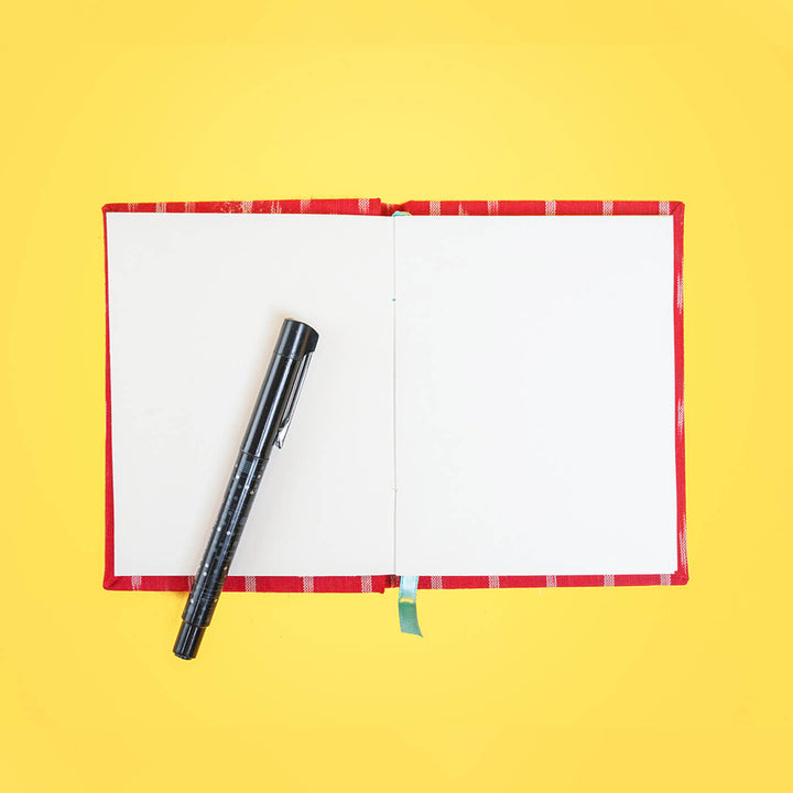Bold Red Ikat Unruled Notebook