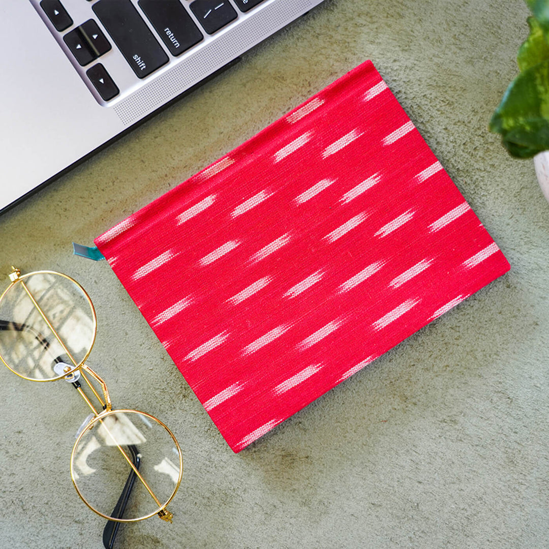 Bold Red Ikat Unruled Notebook