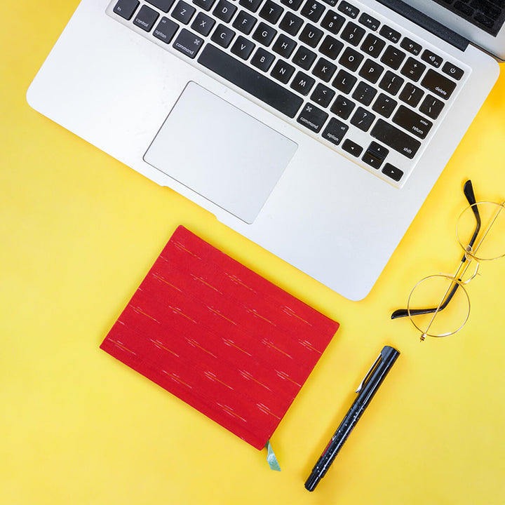 Fine Red Ikat Unruled Notebook