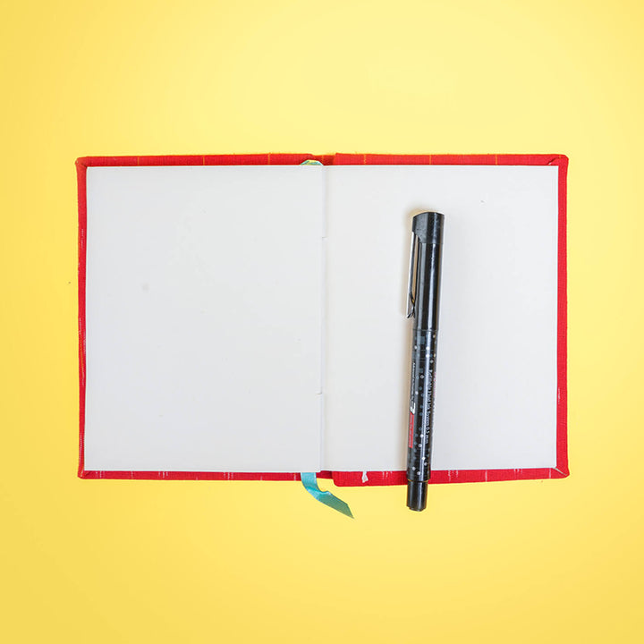 Fine Red Ikat Unruled Notebook