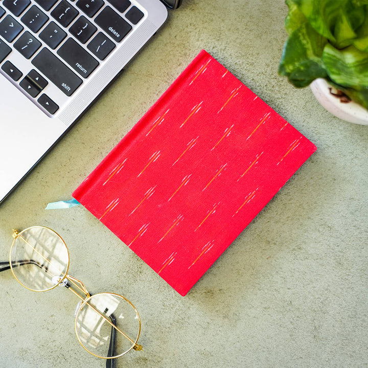 Fine Red Ikat Unruled Notebook