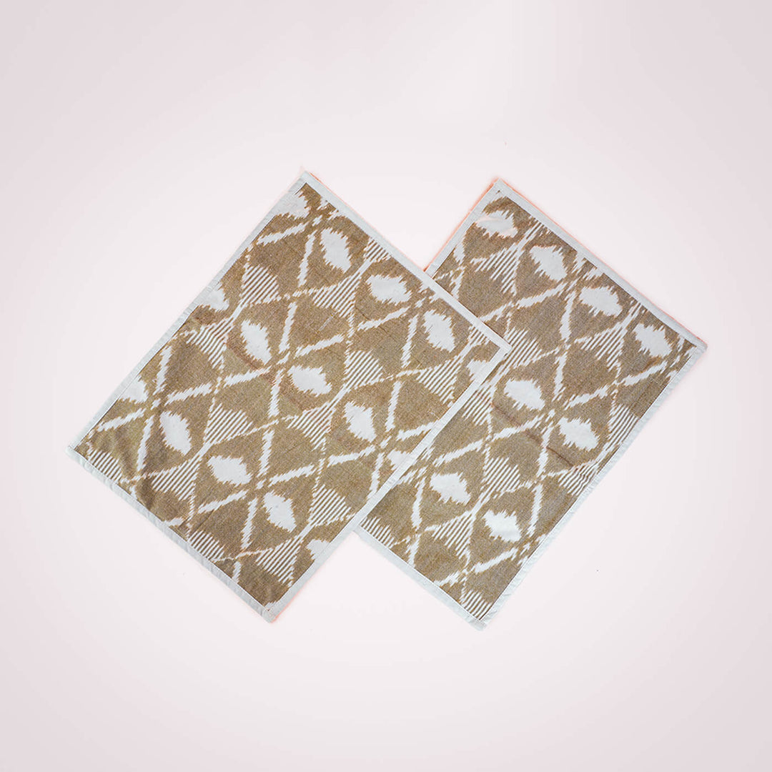 Cotton Placemat in Brown Ikat - Set of 2
