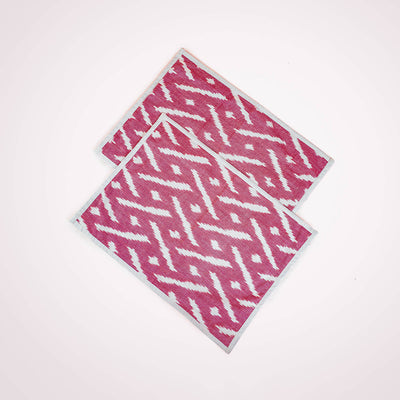 Cotton Placemat in Maroon Ikat - Set of 2