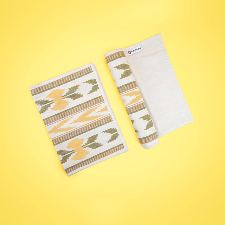Cotton Placemat in Yellow Ikat - Set of 2