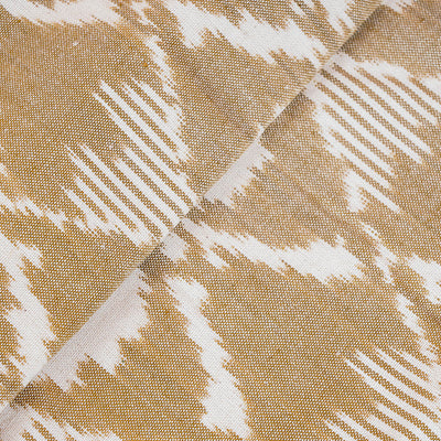Cotton Table Runner in Brown Ikat