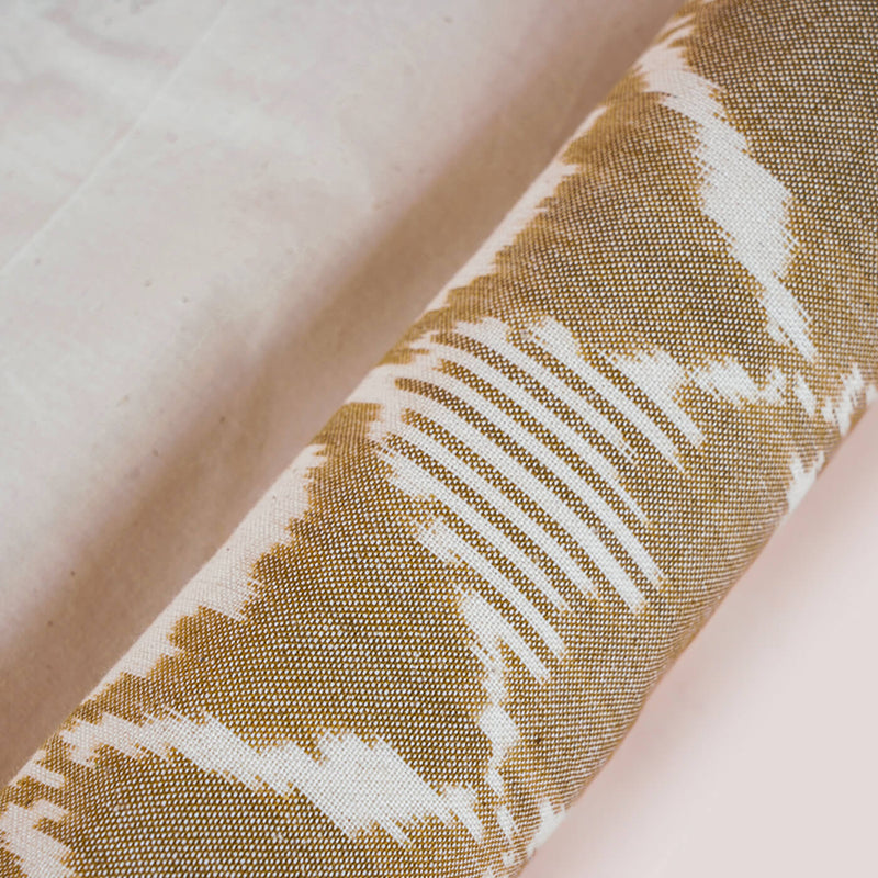 Cotton Table Runner in Brown Ikat