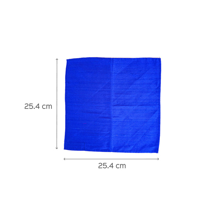 Raw Silk Pocket Squares in Blue Ikat & Solid Magenta - Set of 2