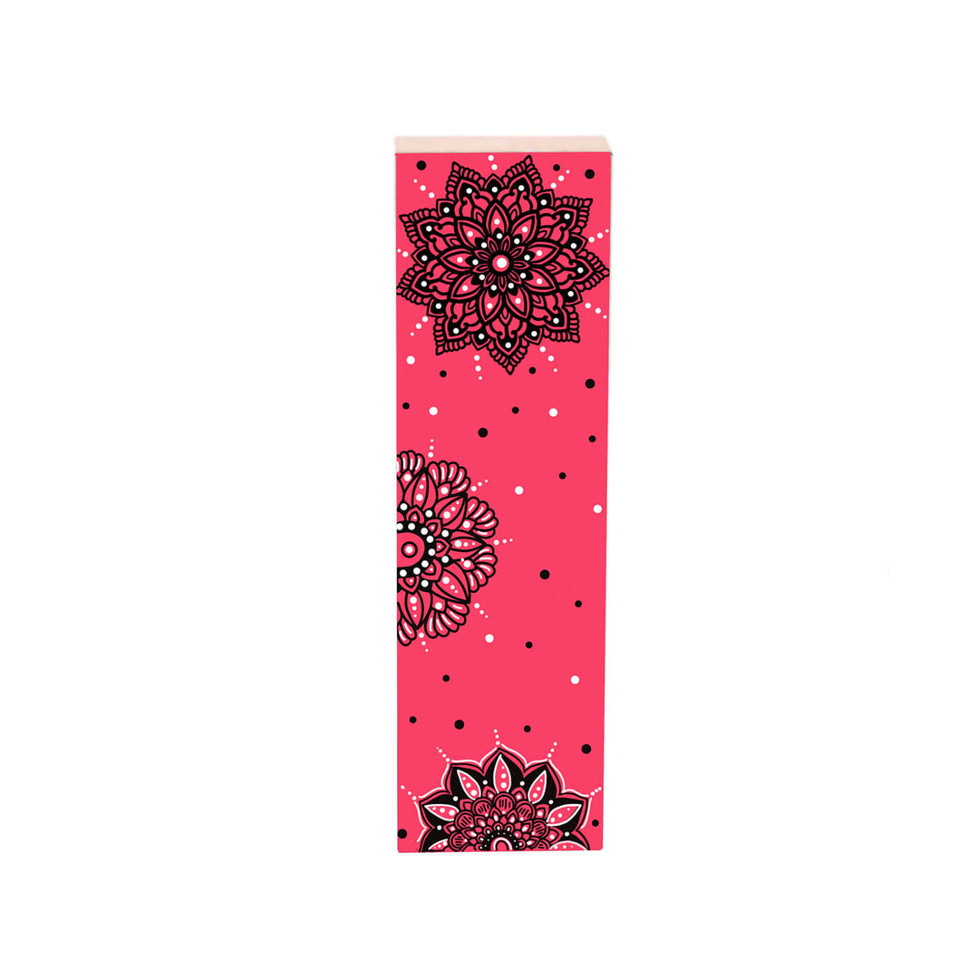 Wall Mountable & Tabletop Mandala Doodle Alphabet - Coral Red