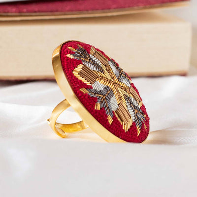 Celtic Embroidered Iris Ring
