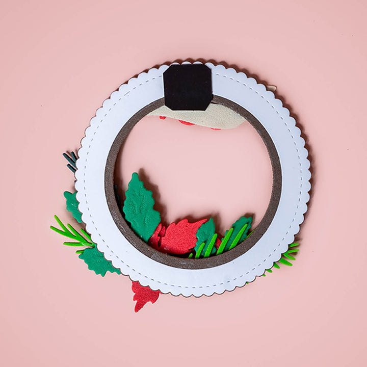 Handmade Magnetic Foam & Paper Wreaths For Christmas Decoration | Set Of 2