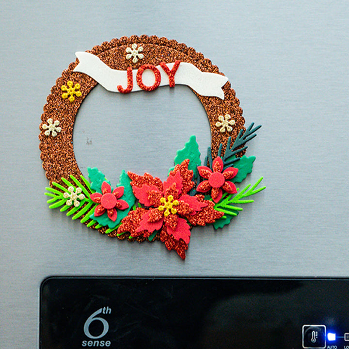 Handmade Magnetic Foam & Paper Wreaths For Christmas Decoration | Set Of 2