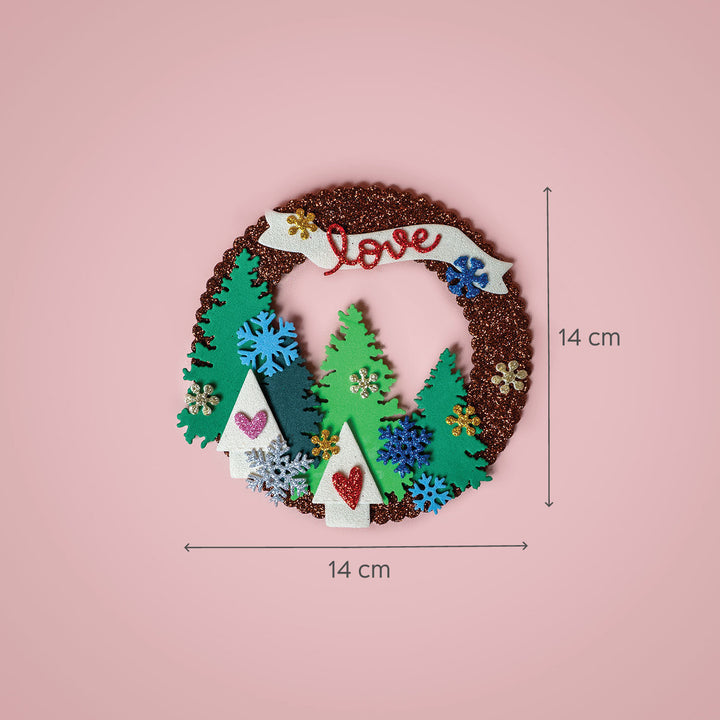 Handmade Magnetic "Love" Foam & Paper Wreath For Christmas Decoration