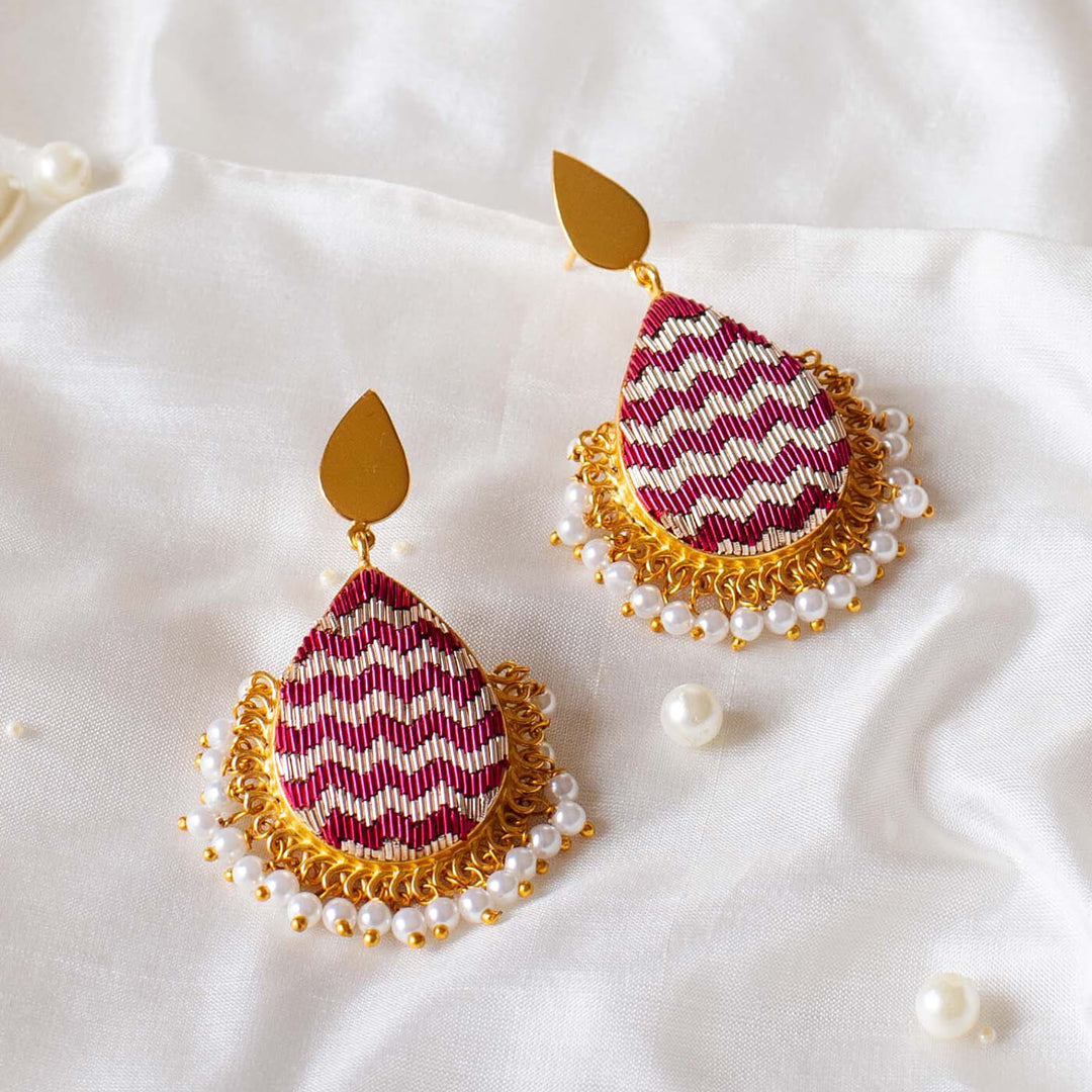 Embroidered Jhilmil Earrings