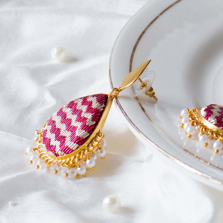 Embroidered Jhilmil Earrings