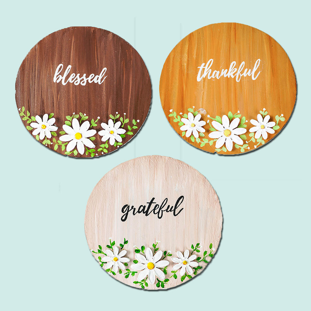 Set of 3 Fridge Magnets (Thankful, Grateful, Blessed)