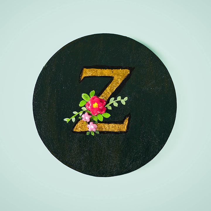 Personalized Floral Monogram Fridge Magnet