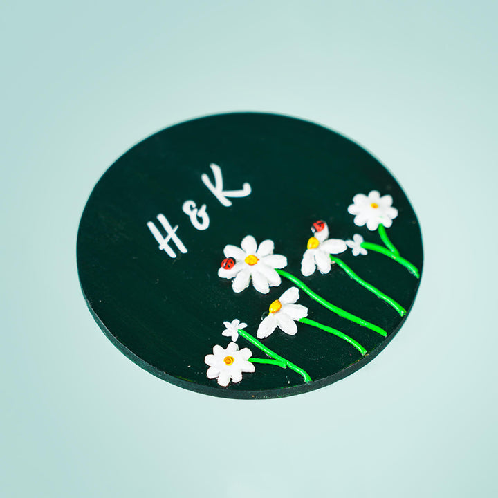 Personalized Daisy & Ladybugs Fridge Magnet