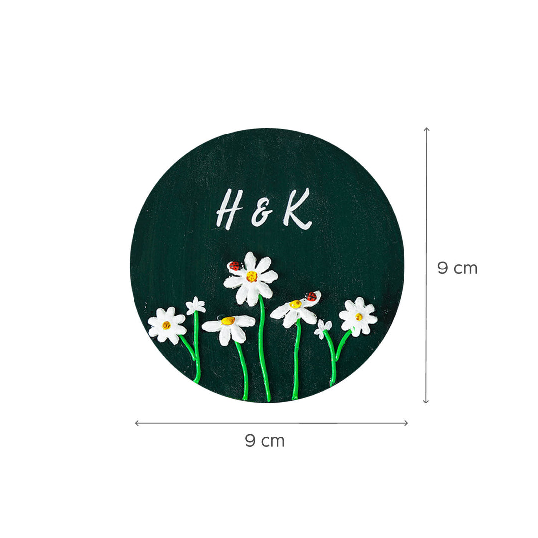 Personalized Daisy & Ladybugs Fridge Magnet