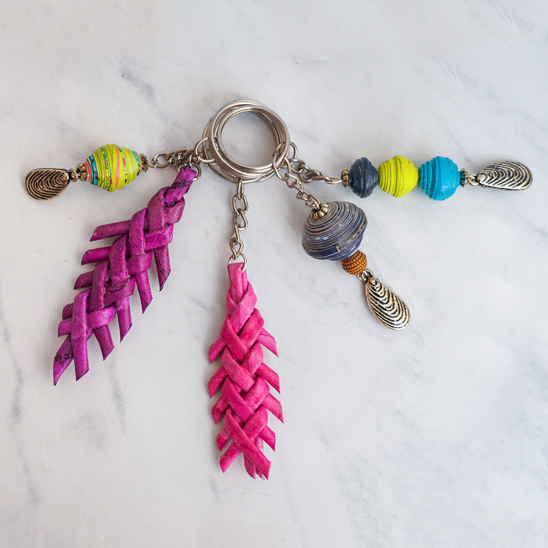 Handmade Upcycled Paper Keychain