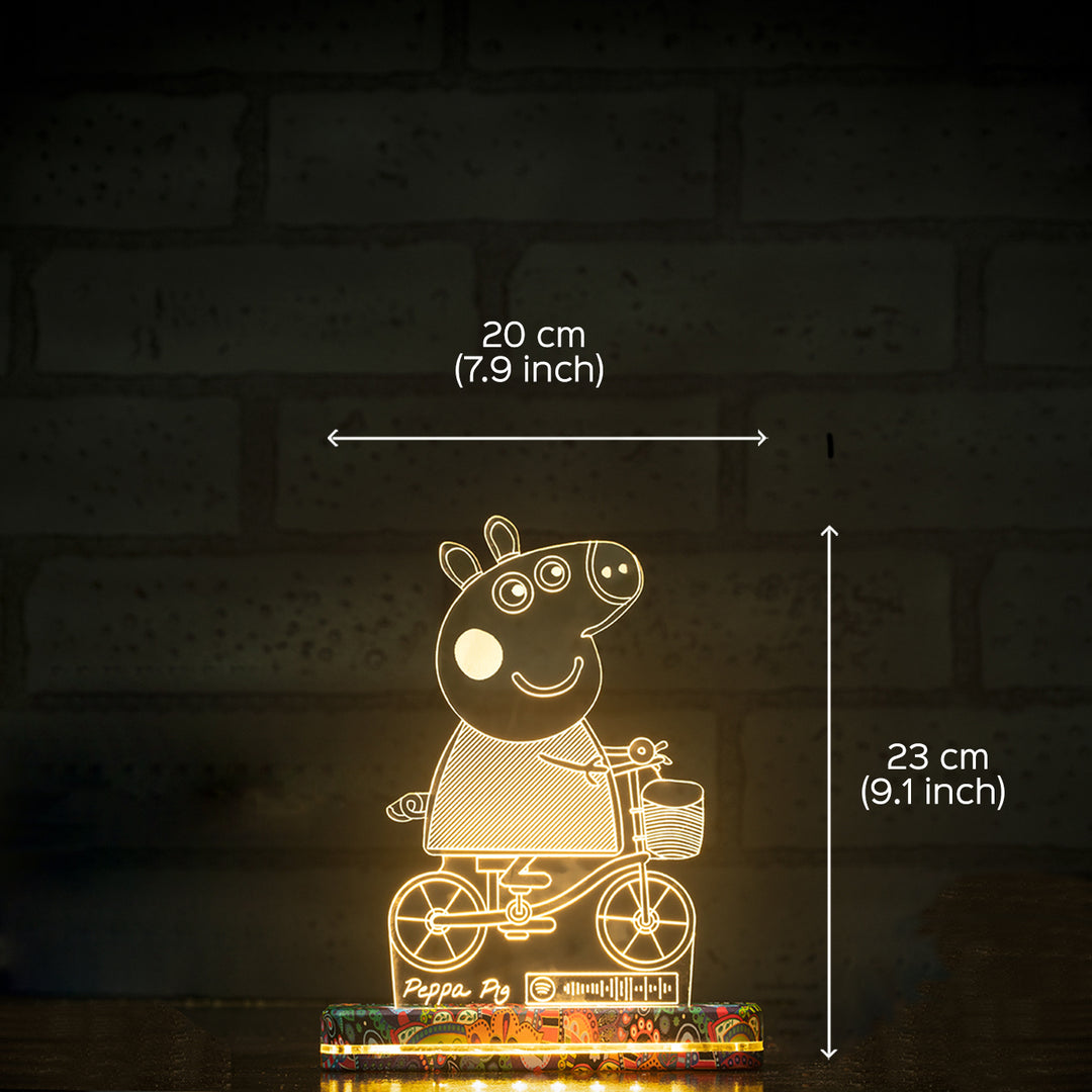 3D Illusion Rechargeable Peppa Pig LED Lamp