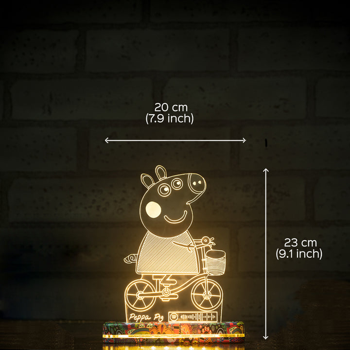 3D Illusion Rechargeable Peppa Pig LED Lamp