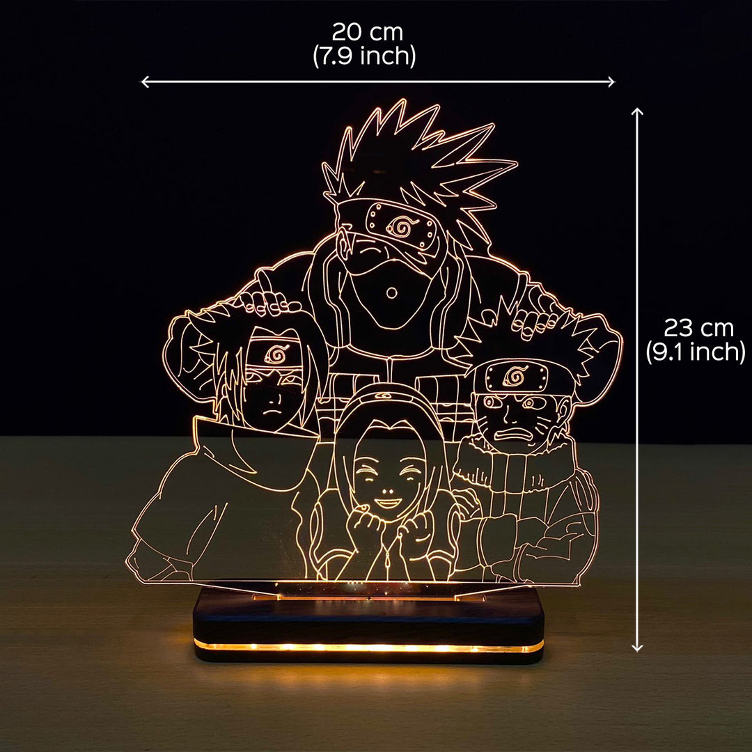 3D Illusion Naruto Team 07 Anime Rechargeable LED Lamp