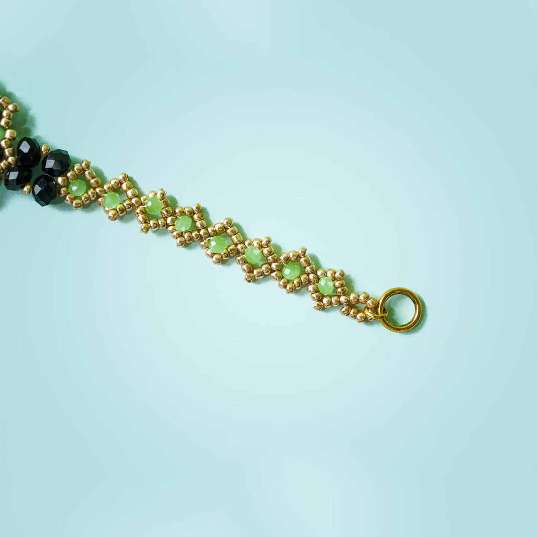 Black and Green Bead Bracelet