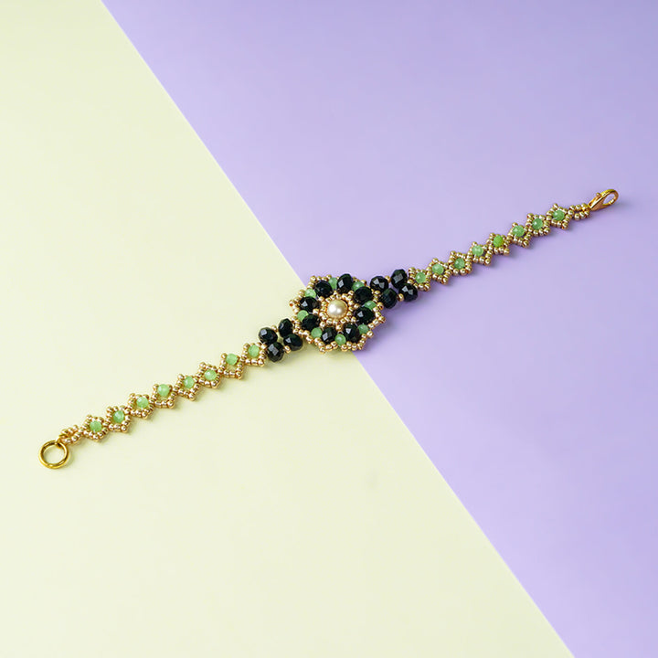 Black and Green Bead Bracelet