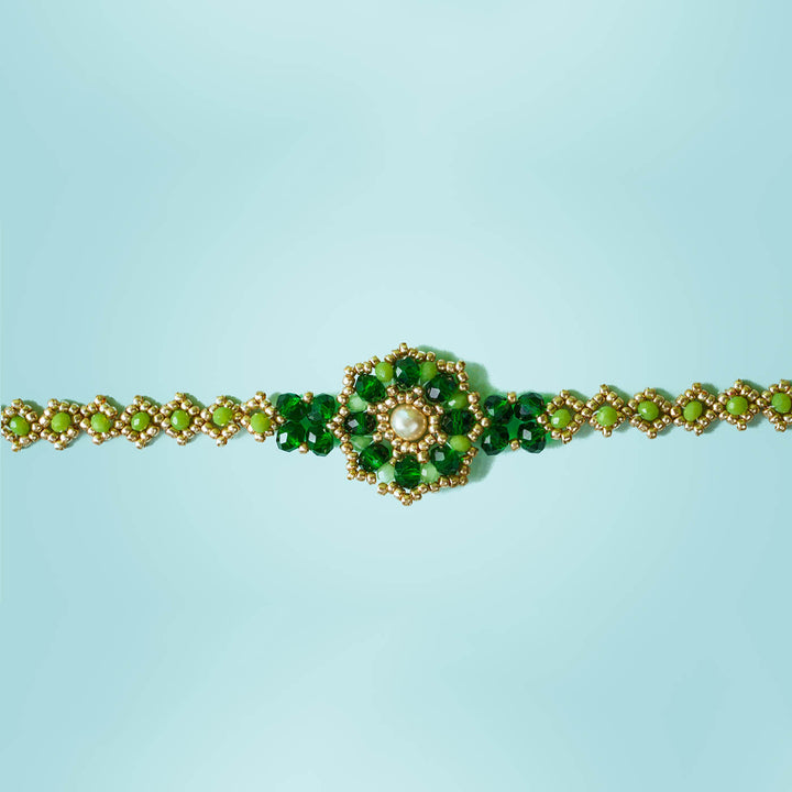 Light and Dark Green Bead Bracelet - Zwende