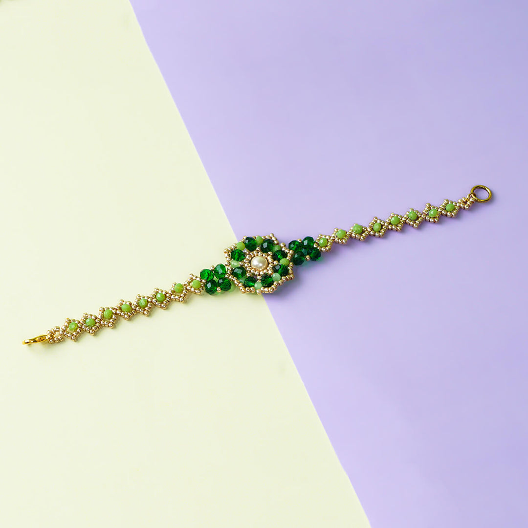 Light and Dark Green Bead Bracelet - Zwende
