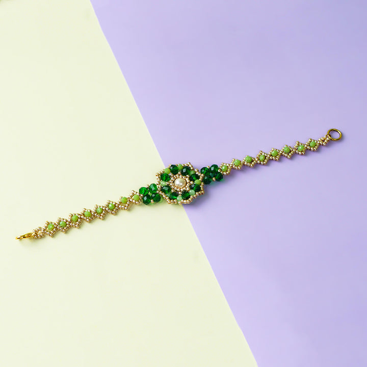 Light and Dark Green Bead Bracelet - Zwende