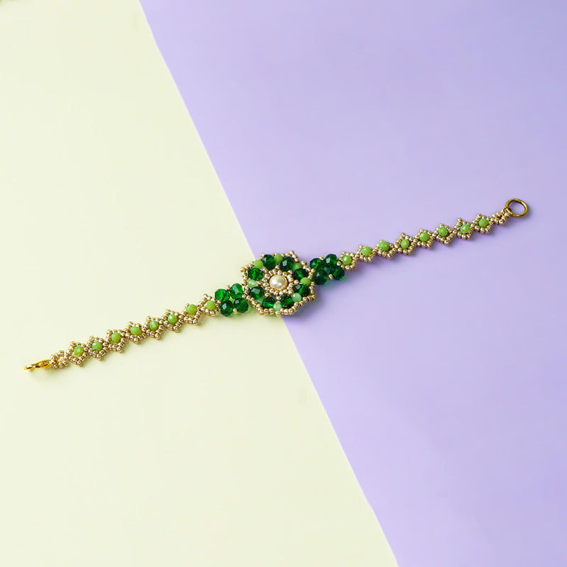 Light and Dark Green Bead Bracelet