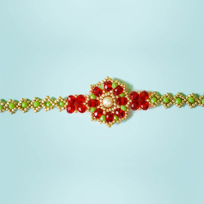 Red and Green Bead Bracelet