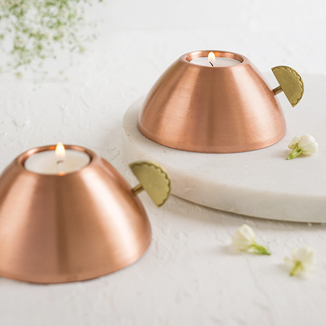 Karanji-Shaped Copper Tealight