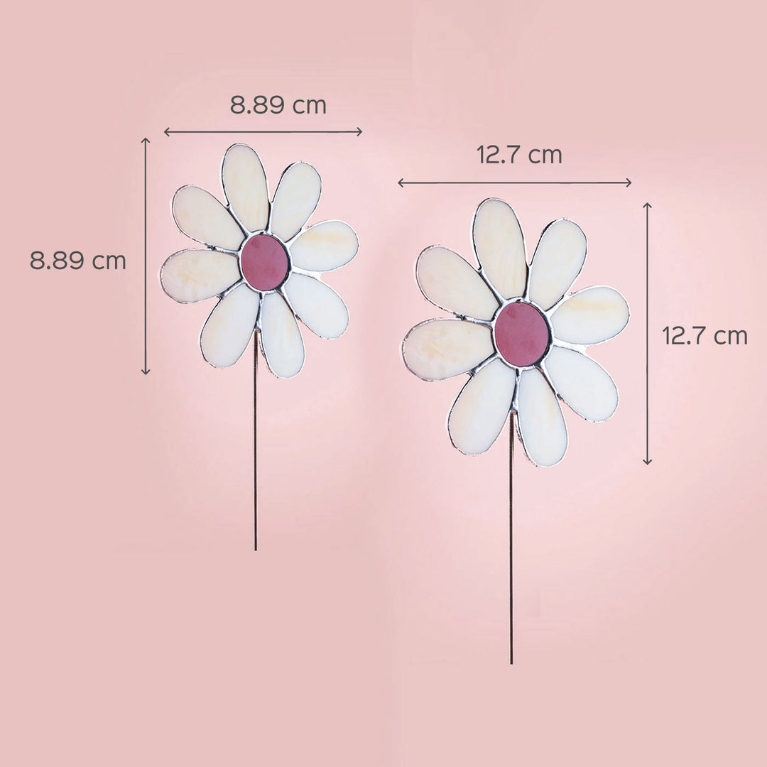 Beige Stained Glass Suncatcher - Daisy