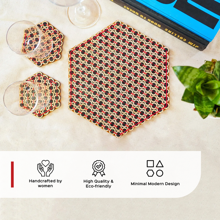 Multipurpose Hexagonal Button Placemat