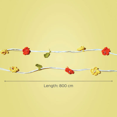 Crochet Cotton Yarn Fairy Lights - Flowers