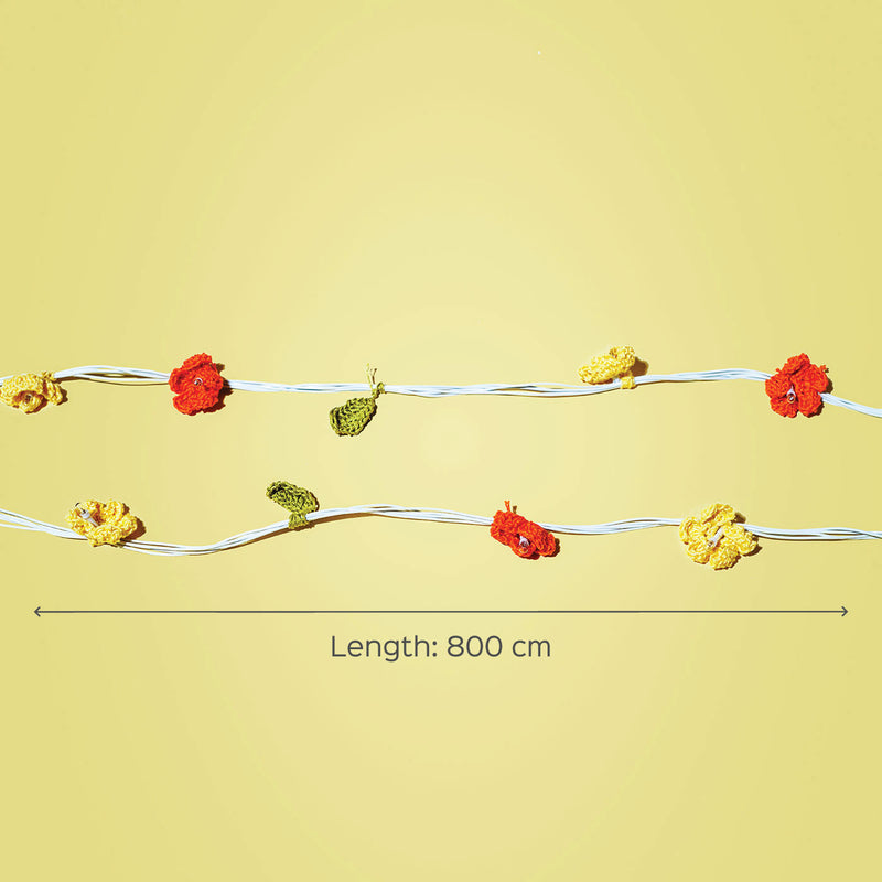 Crochet Cotton Yarn Fairy Lights - Flowers