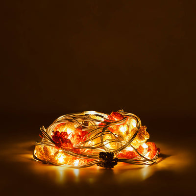 Crochet Cotton Yarn Fairy Lights - Flowers & Leaves