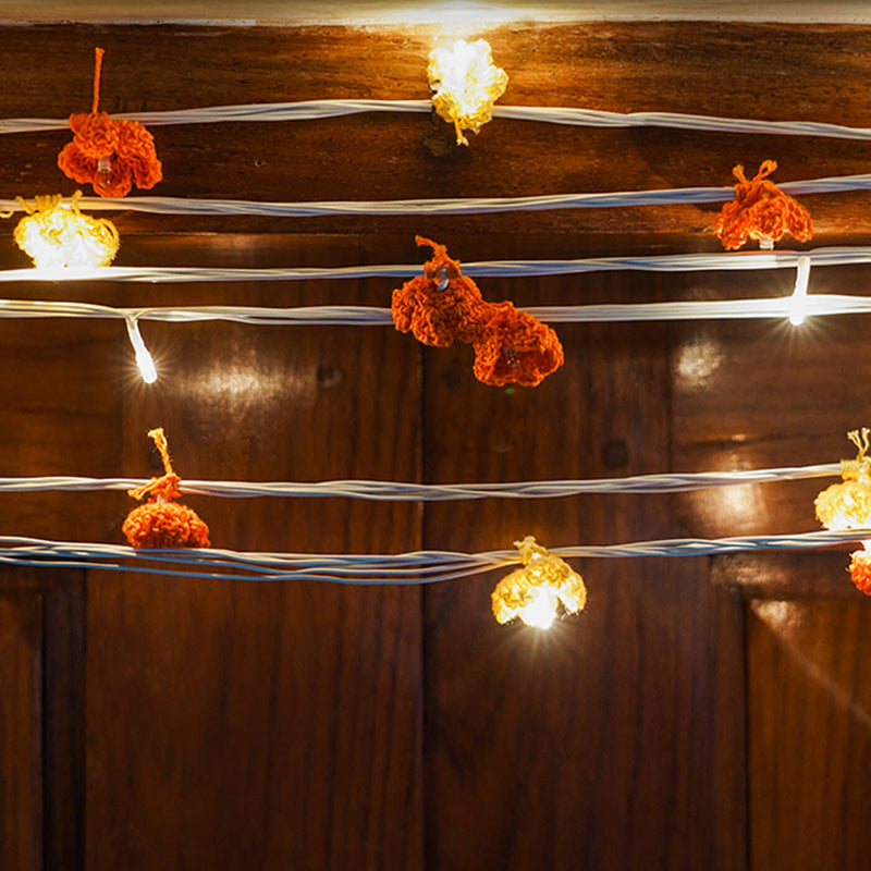 Crochet Cotton Yarn Fairy Lights - Flowers