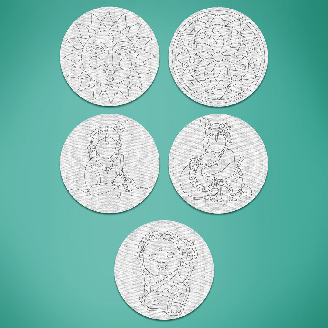 Trial Pack - Divine Premarked Canvas Bases for Kids - Set of 5